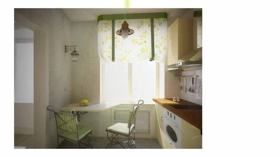 Планировка кухни с подоконником