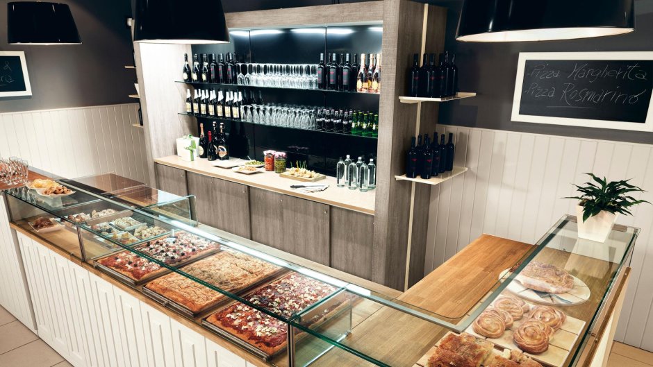 Интерьер мини пиццерий