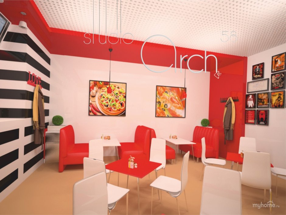 Кафе пиццерия интерьер