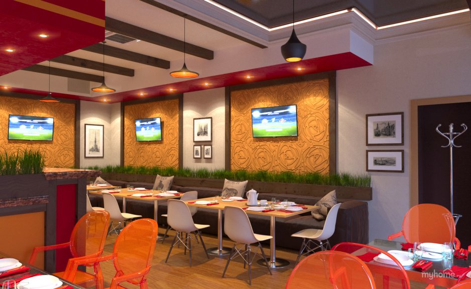 Кафе пиццерия интерьер