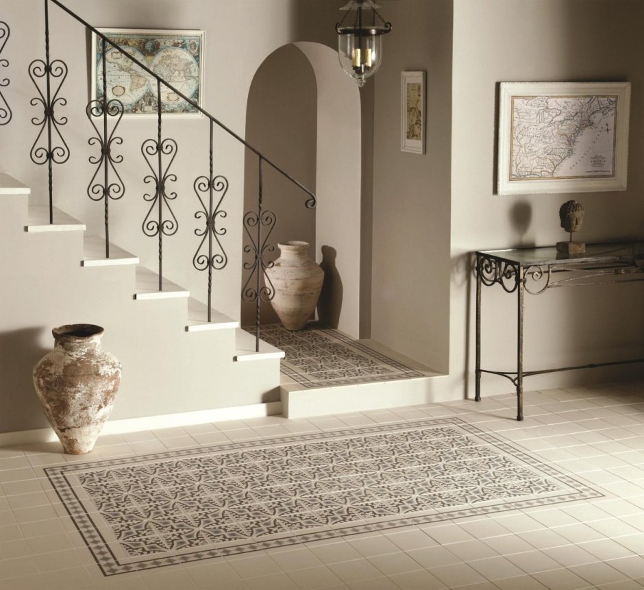 Ковер из плитки в прихожей на пол