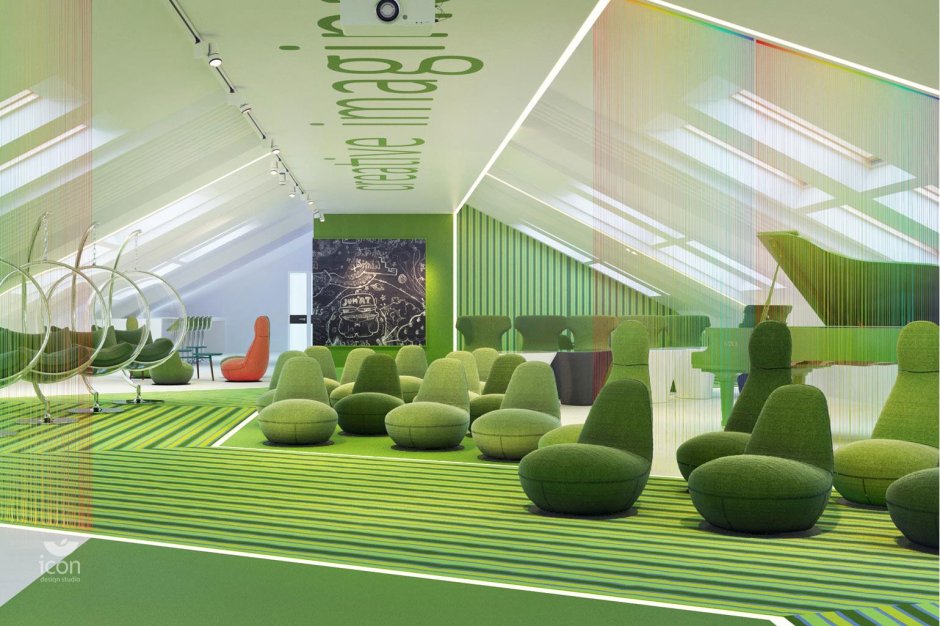 Зона отдыха в школе будущего