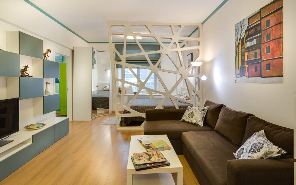 Зонирование шторами