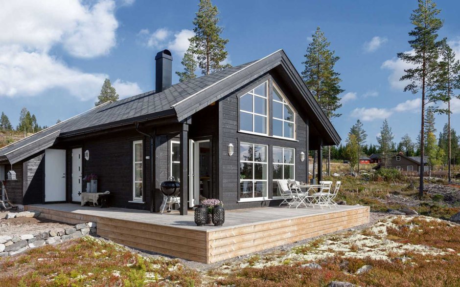 Скандинавский стиль домов из бруса