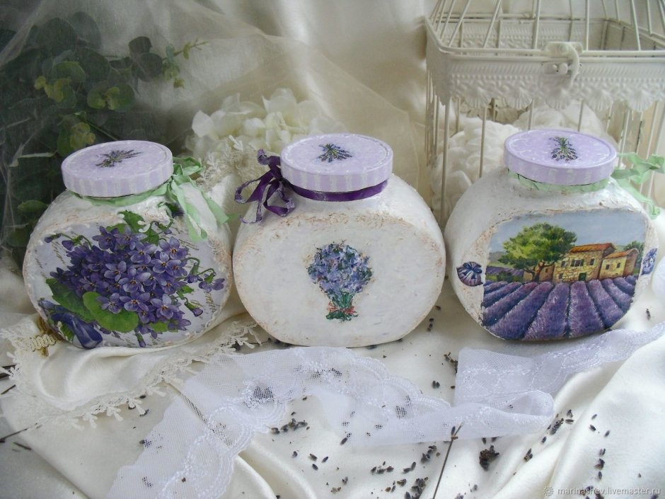 Цветочные горшки в стиле шебби Шик