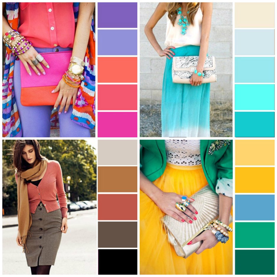 Удачные сочетания цветов в одежде