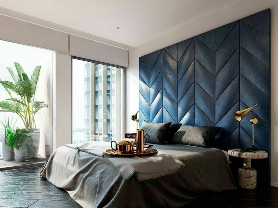 Мягкие стеновые панели с золотом