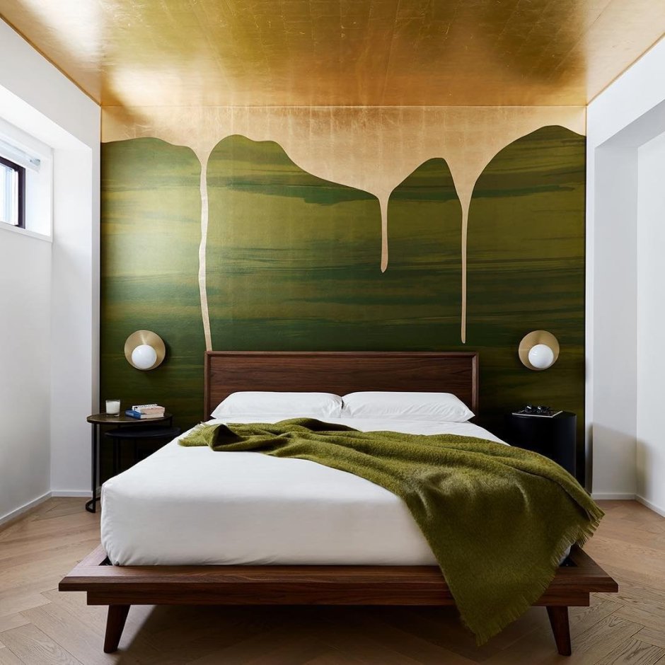 Дизайн покраски стен в спальне