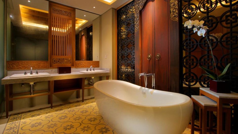 Ванная с балийскими нотками