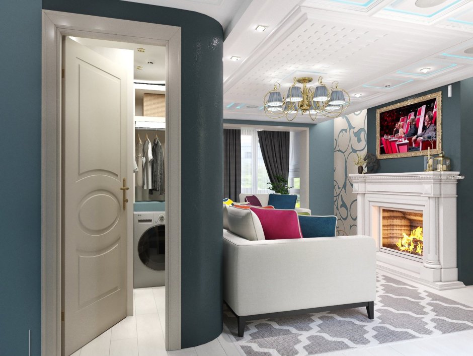 Гостиная двухкомнатной хрущевки