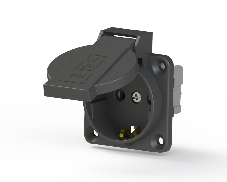 Ne-ad розетка щитовая внешняя 1*16a с крышкой IP 44