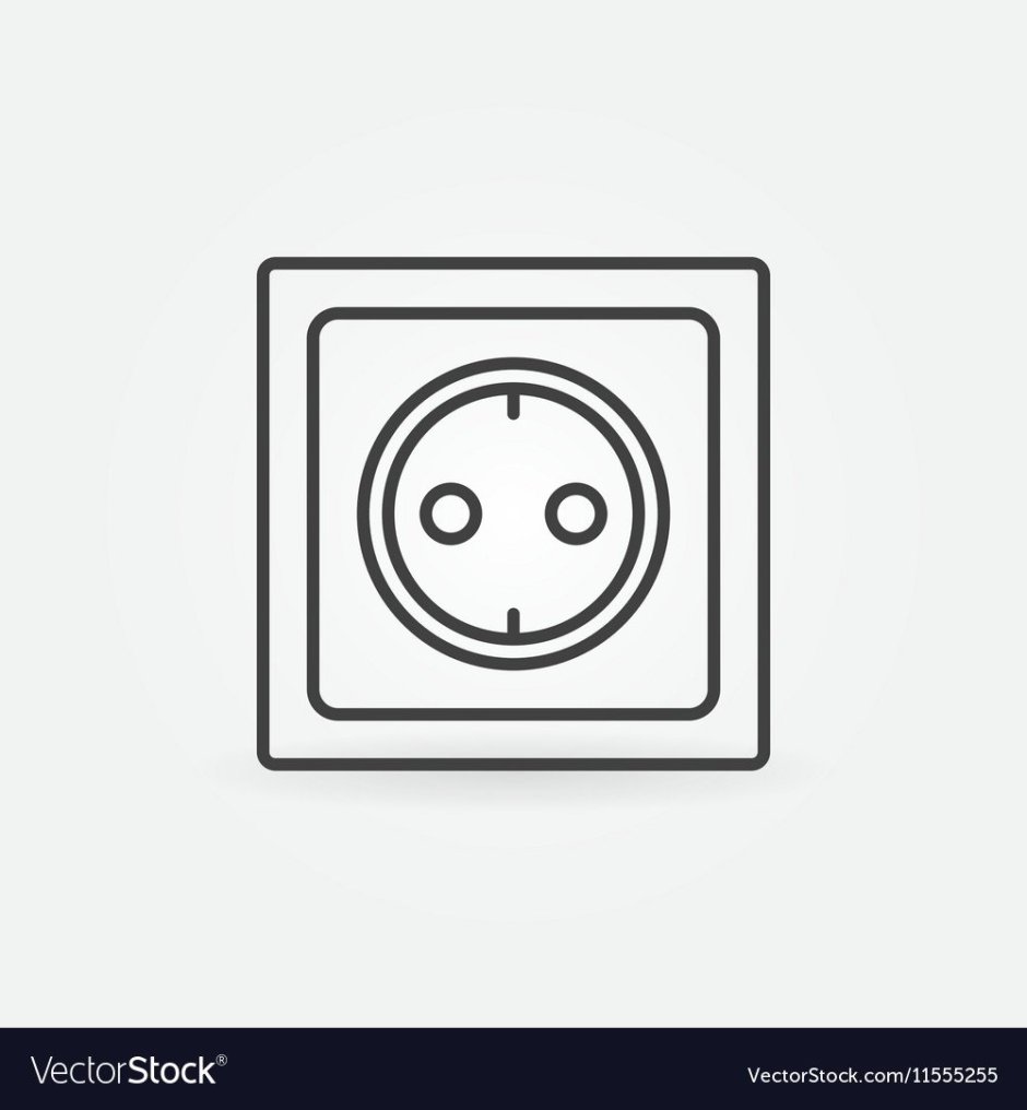 Схематичное изображение электрической розетки