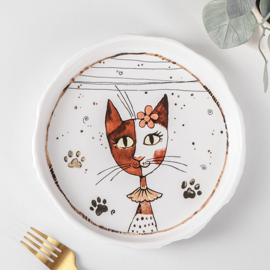 Тарелки с кошечками