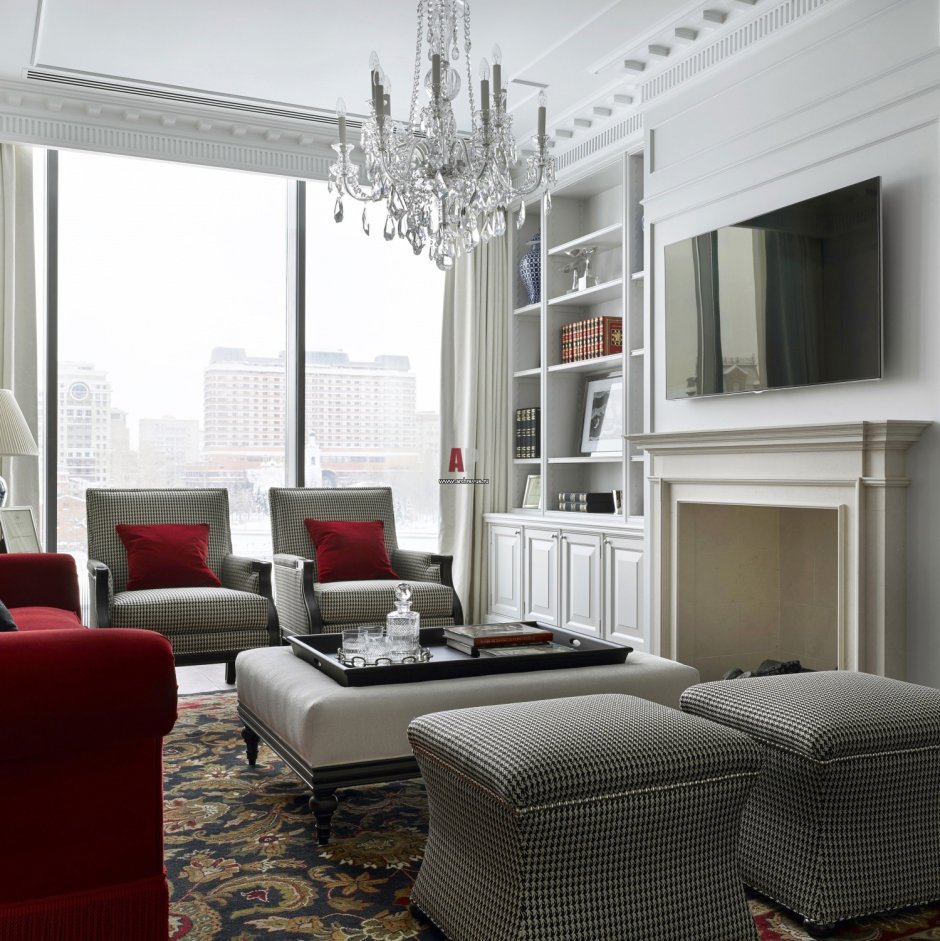 Интерьер гостиной в американском стиле