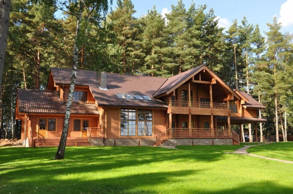 Деревянный дом в лесу