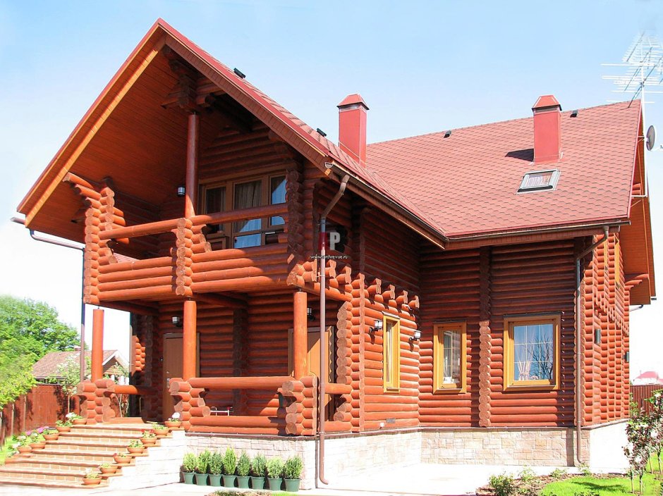 Цвета домов из оцилиндрованного бревна