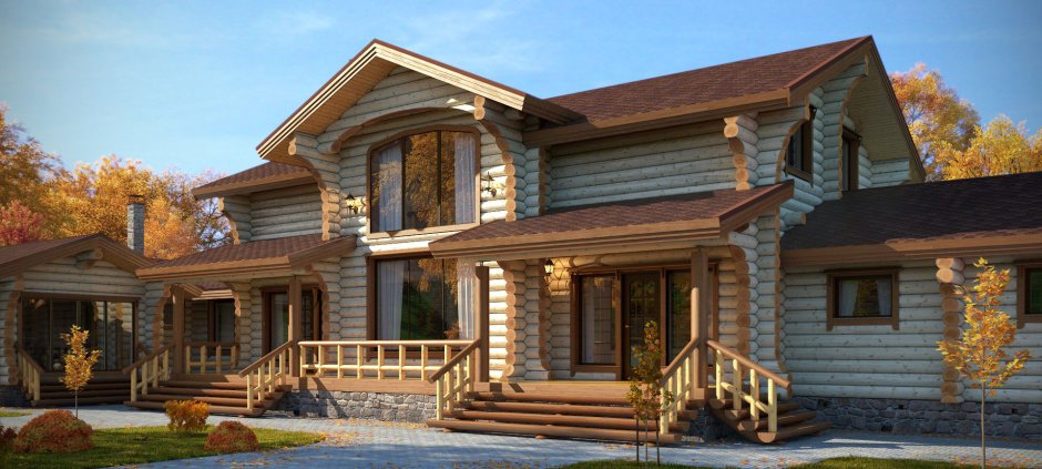 Деревянные коттеджи из бревна