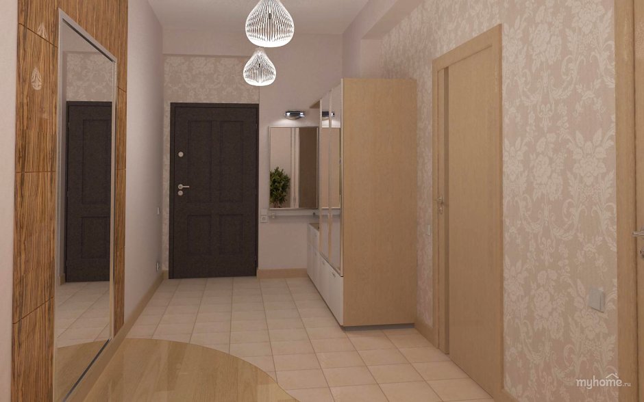 Обои на кухню и прихожую совместно