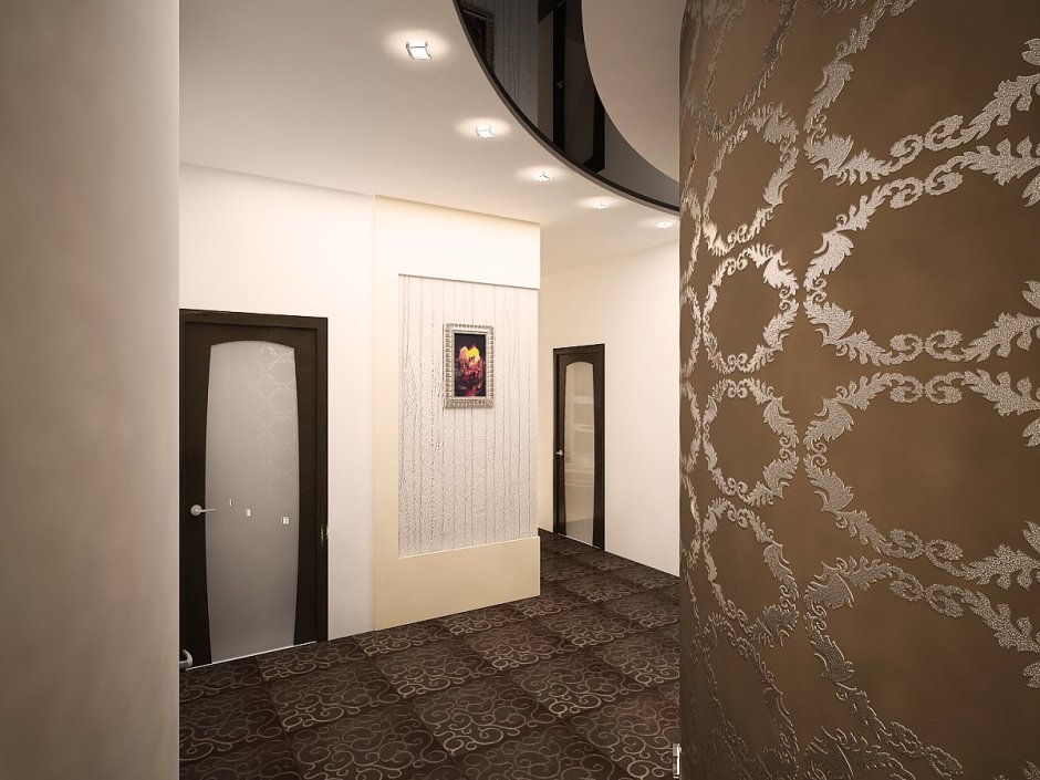 Комбинированные обои в прихожей