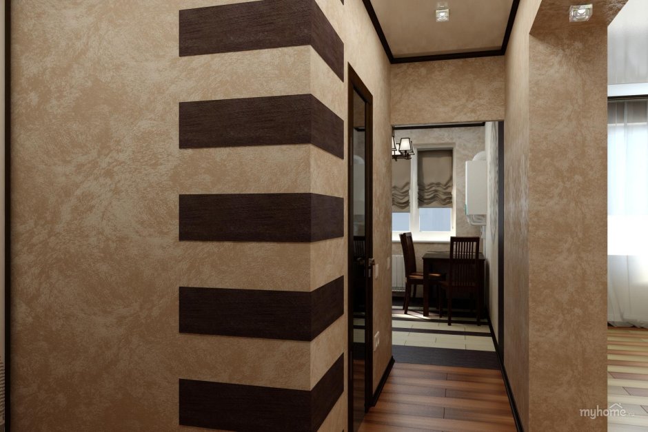Декоративный камень в коридоре