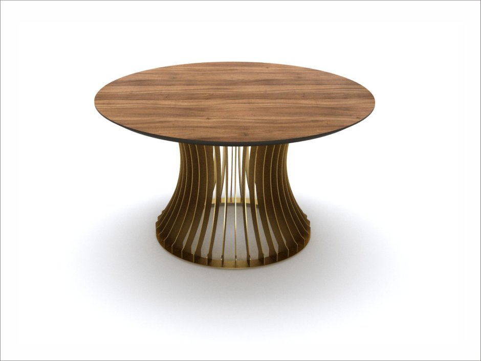 Стол керамический на золотистом подстолье