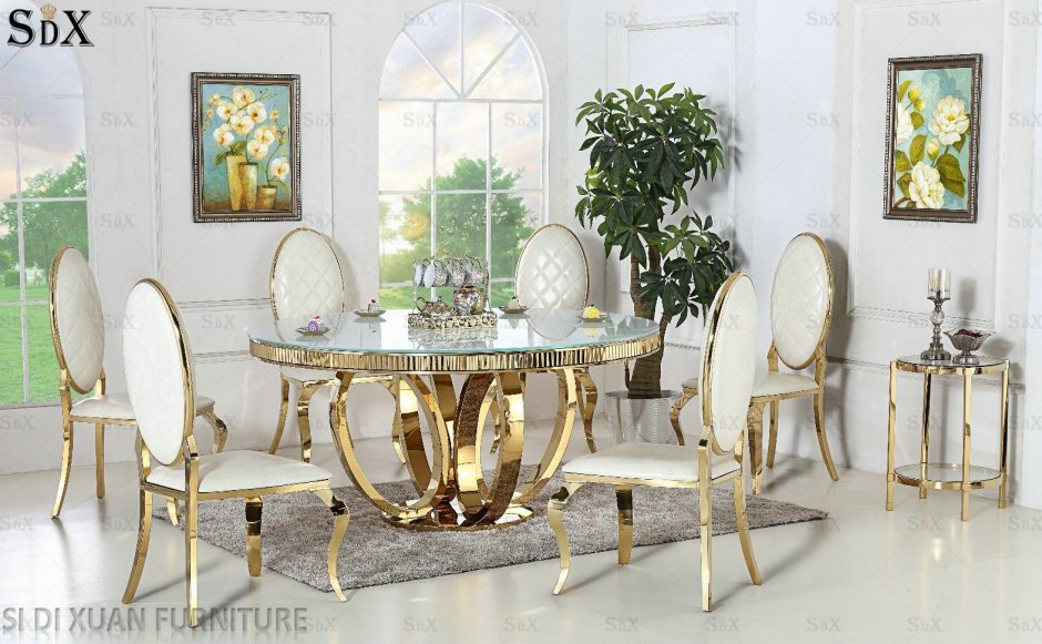 Стол круглый «Герольд» золото