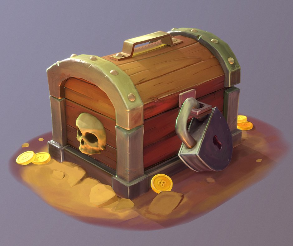 Старинный окованный сундук