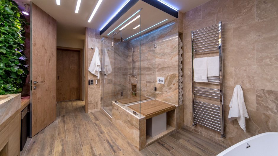 Ванная камень и дерево