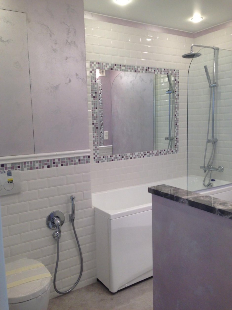 Санузел с плиткой не до потолка