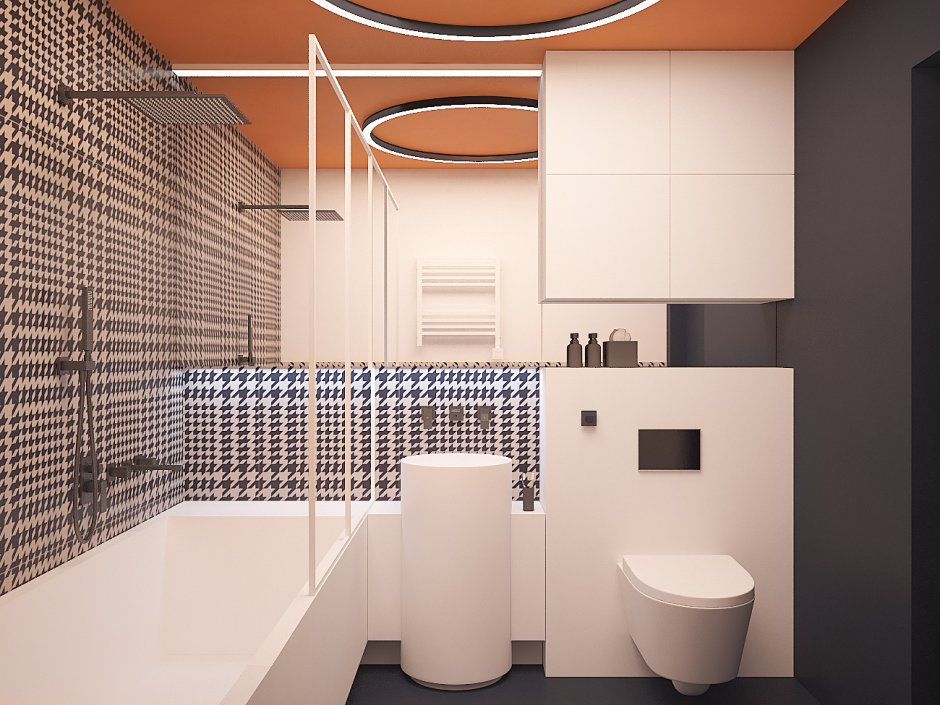 Туалетная зона в ванной