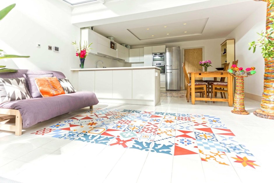 Плитка напольная разноцветная