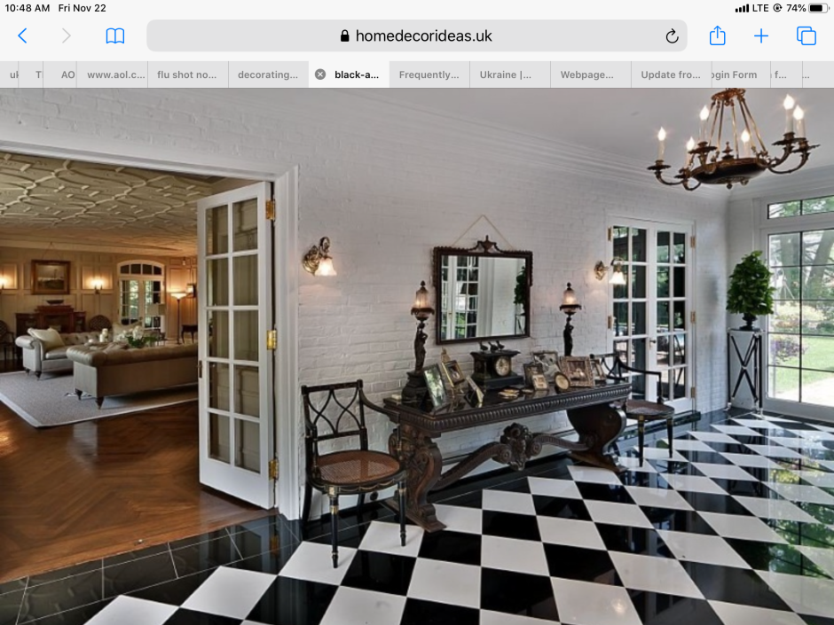 Шахматный пол в интерьере