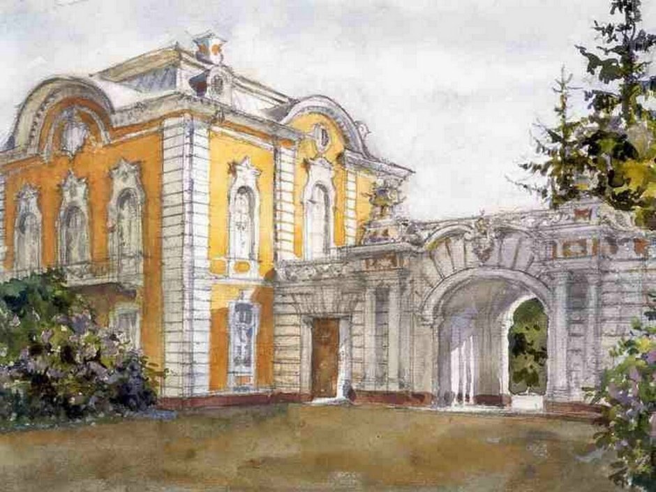 Фрейлинские корпуса Бенуа в Петергофе