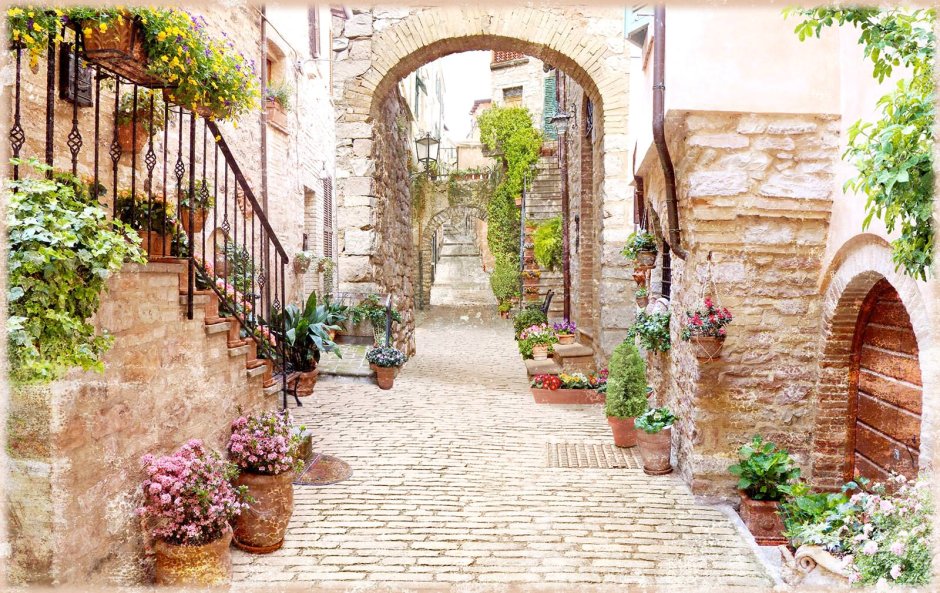 Фреска улочки Италии