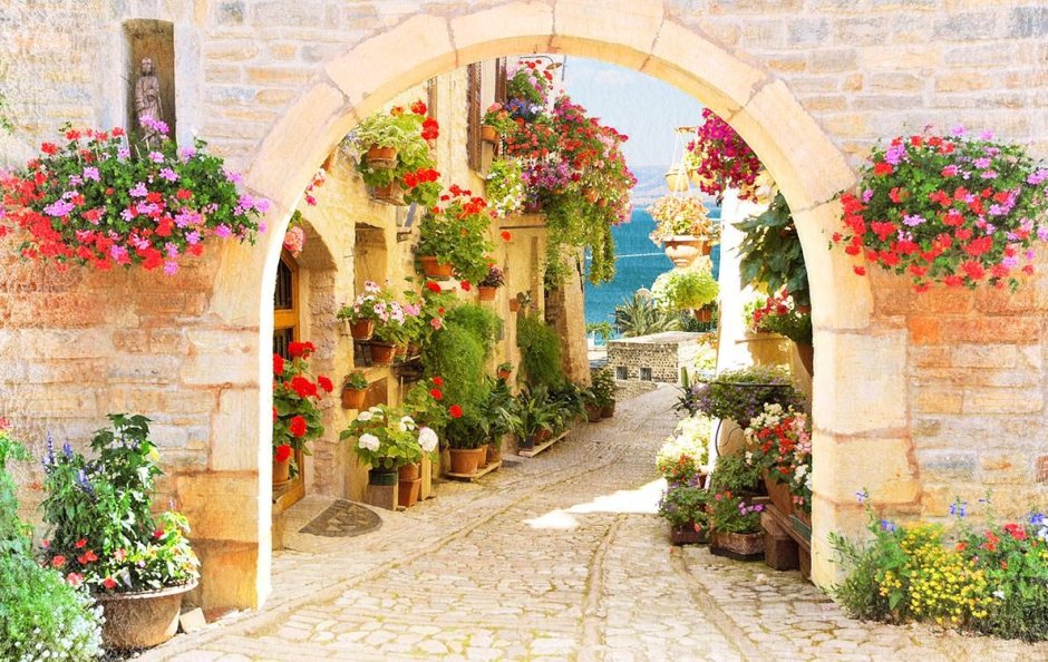 Фреска улочки Италии