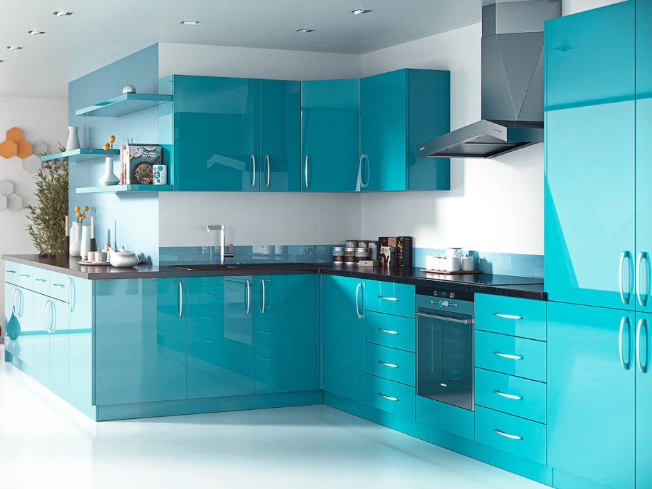 Кухня Аквамарин МДФ эмаль