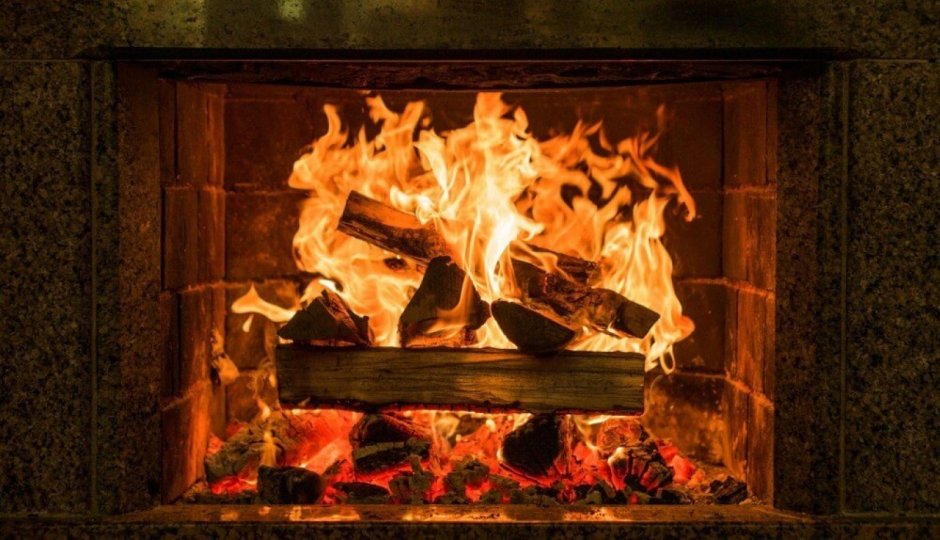 Наклейка огня для камина