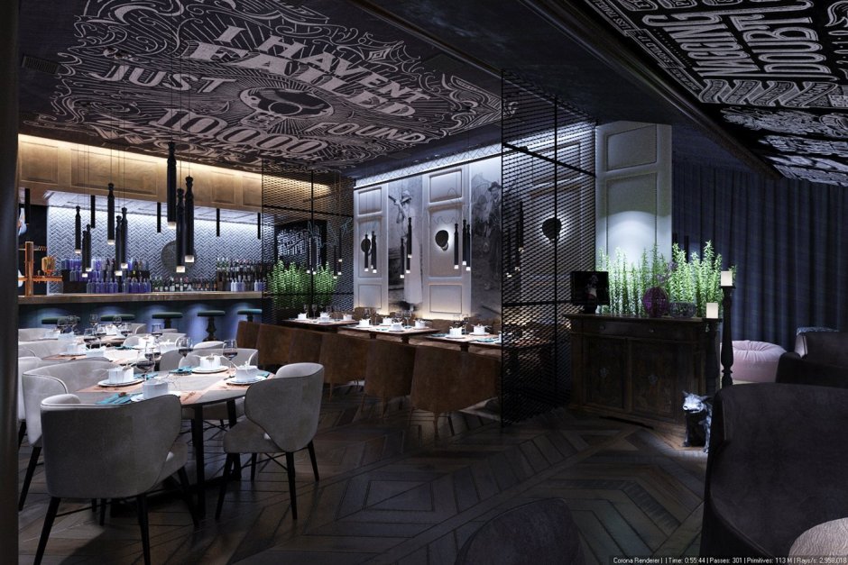 Интерьеры мансарды ресторанов