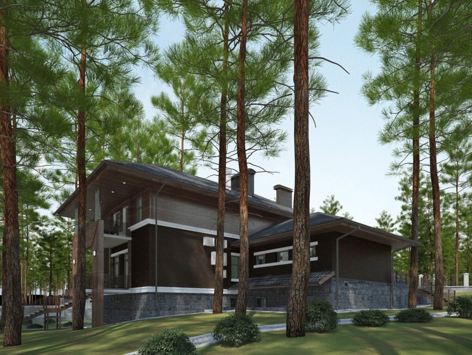 Особняк в Сосновом Бору в стиле Райта