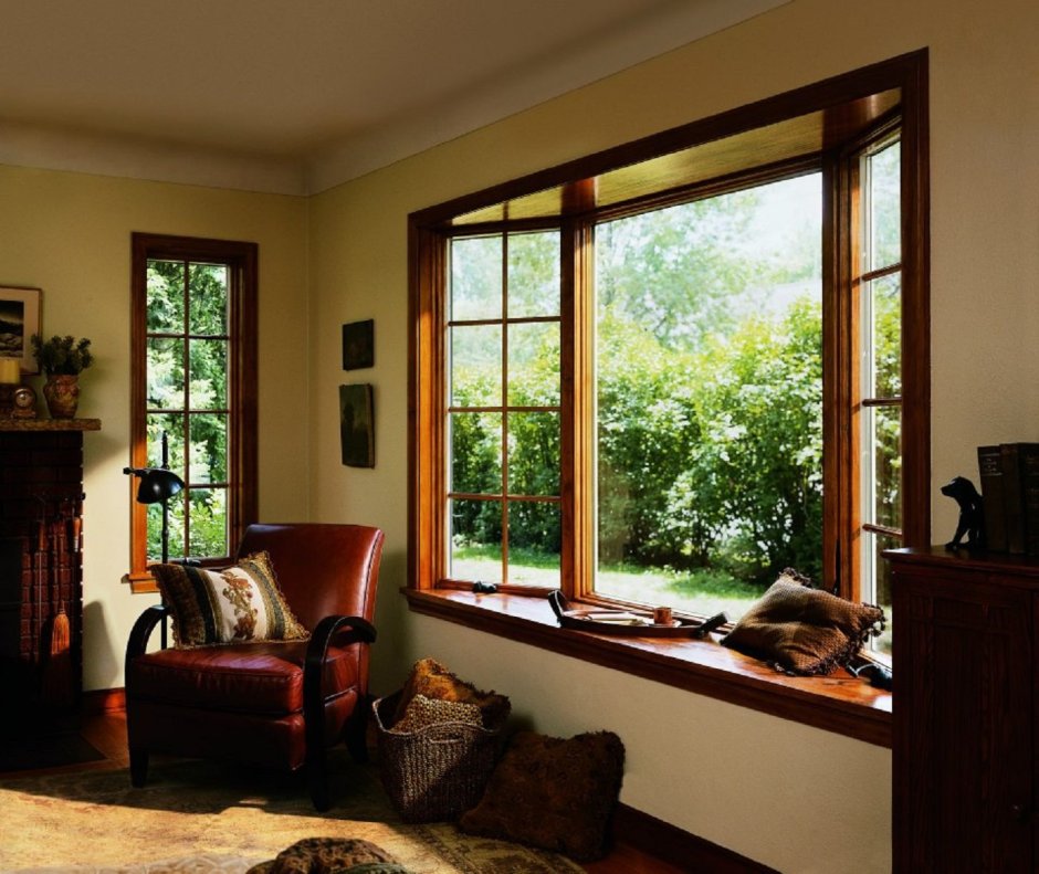 Деревянные окна в интерьере