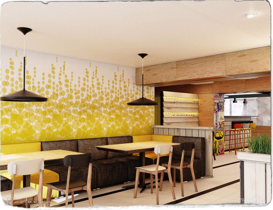 Бюджетный интерьер кафе