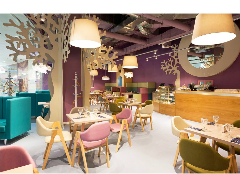Кафе в торговом центре интерьер