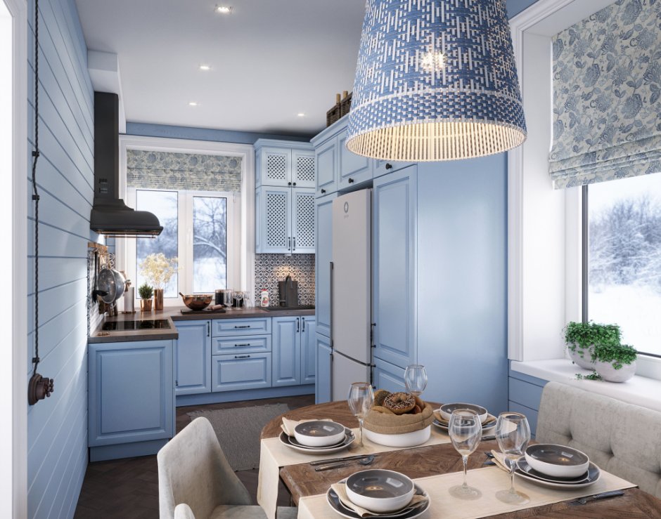 Икеа кухни Неоклассика синие