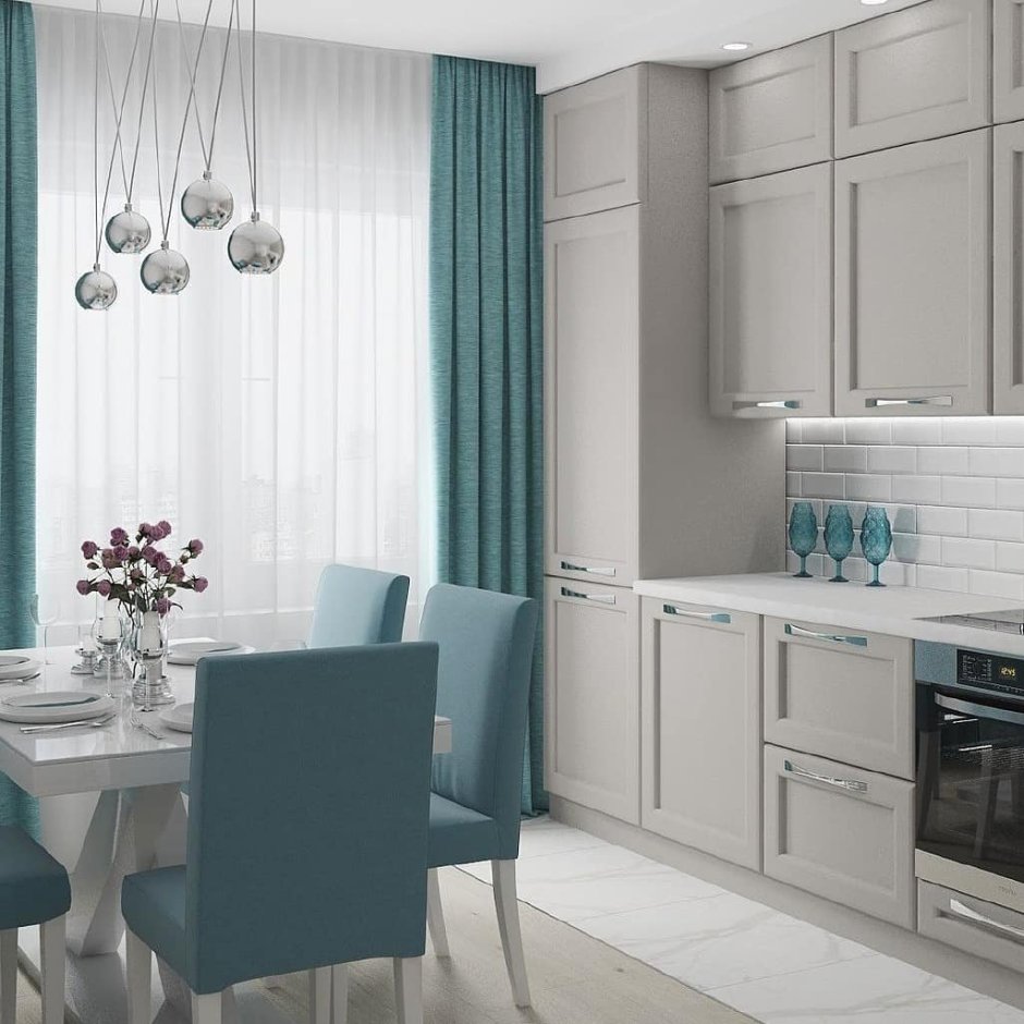 Кухни Скаволини голубая