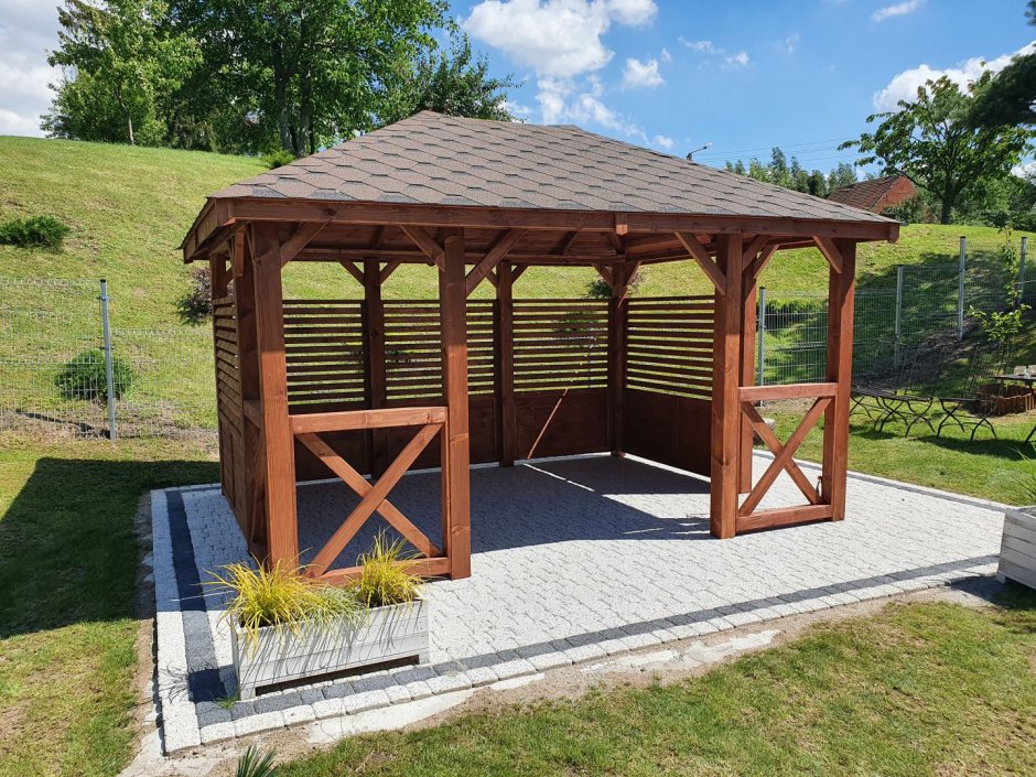 Деревянная беседка 3х4