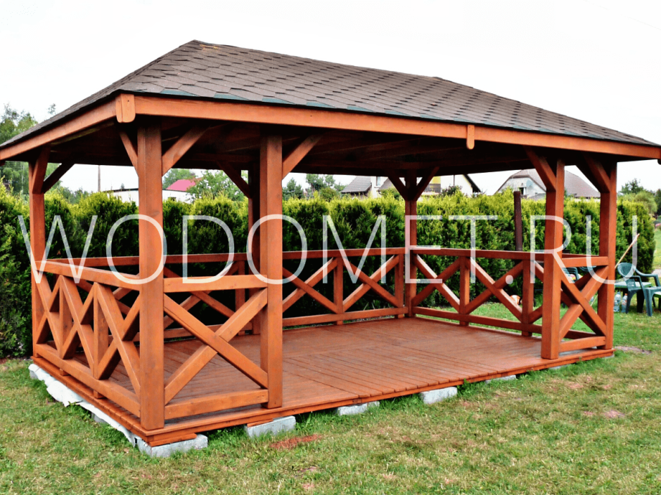 Беседка для дачи из бруса