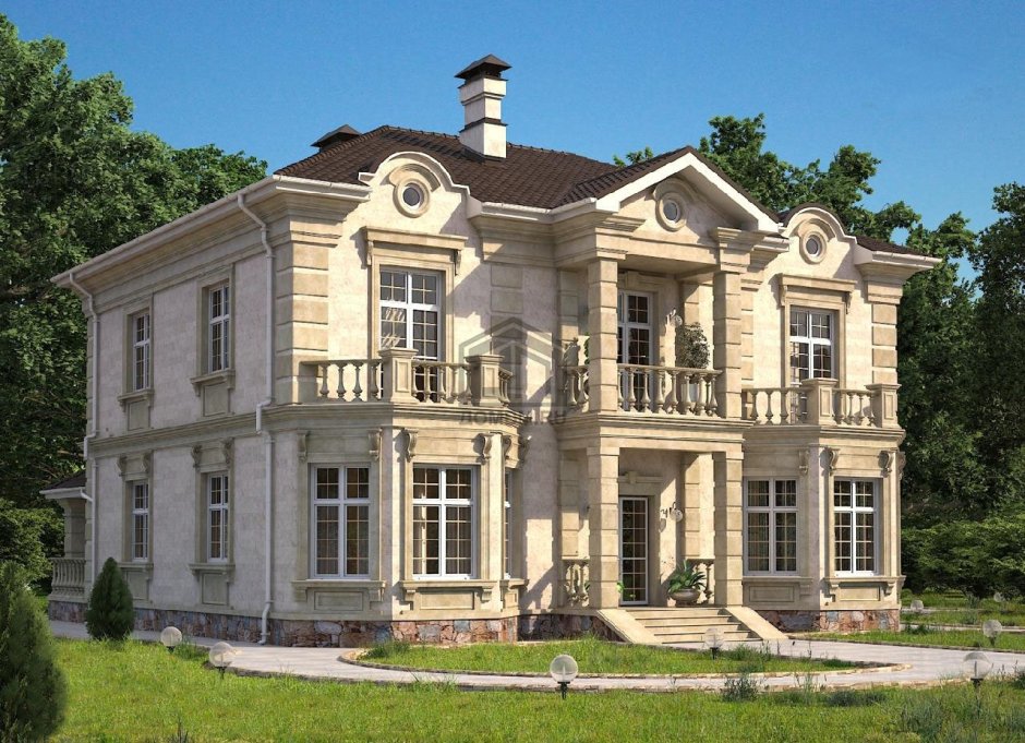 Двухэтажный особняк в стиле Ампир