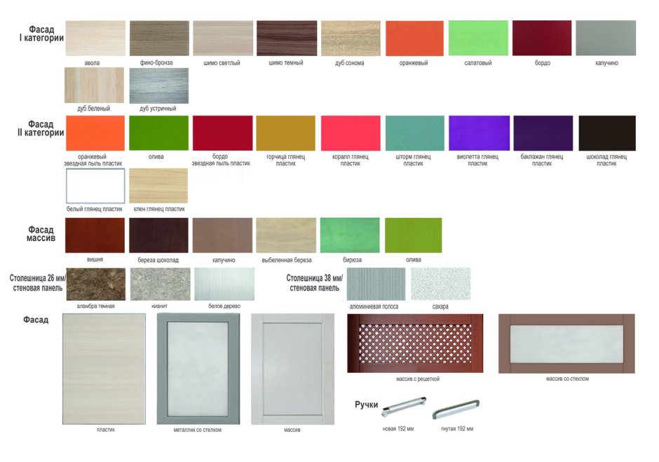 Цвета фасадов для кухни