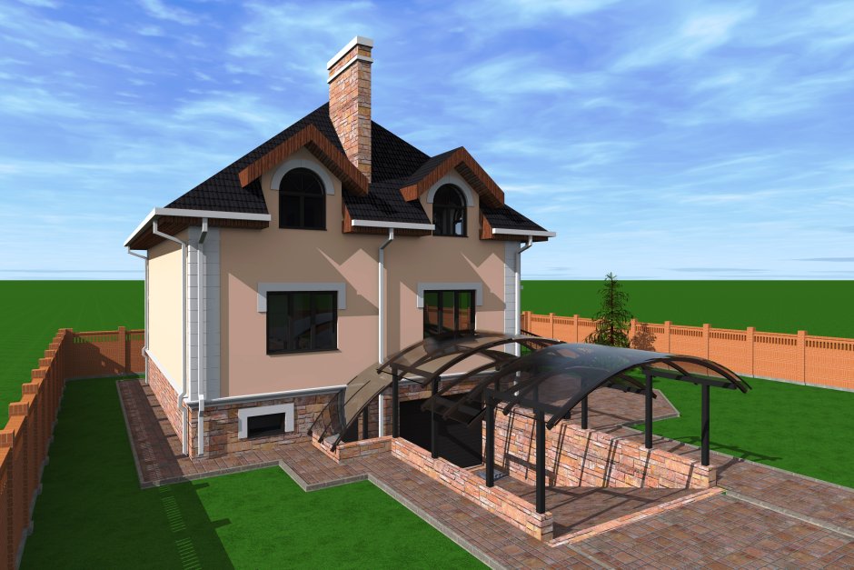 Двухэтажный дом с подземным гаражом