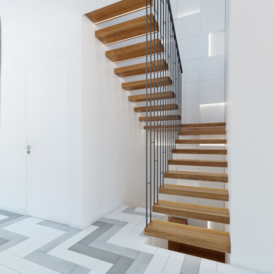 Реечное ограждение лестницы